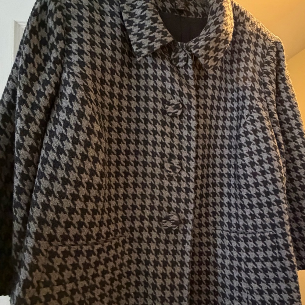 Style & Co. Houndstooth Button-Front Blazer Jacket - Black & Gray